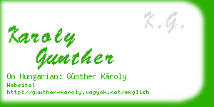 karoly gunther business card